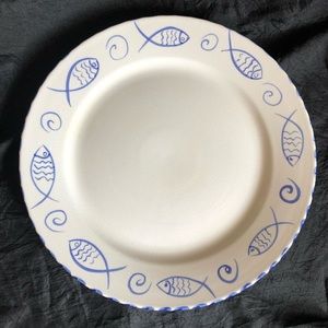 CS Ceramics Co Platter with Fish Design